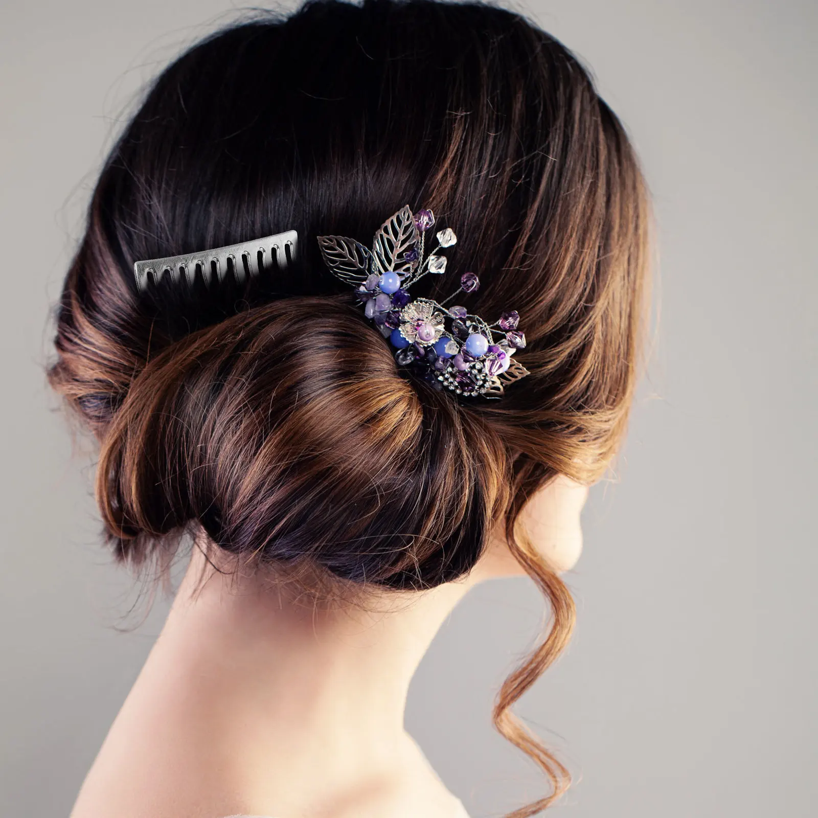 

4Pcs Hair Comb Set Decorative Metal Side Combs Lightweight Rust Resistant for Wedding Bride Prom Hair Styling Accessory