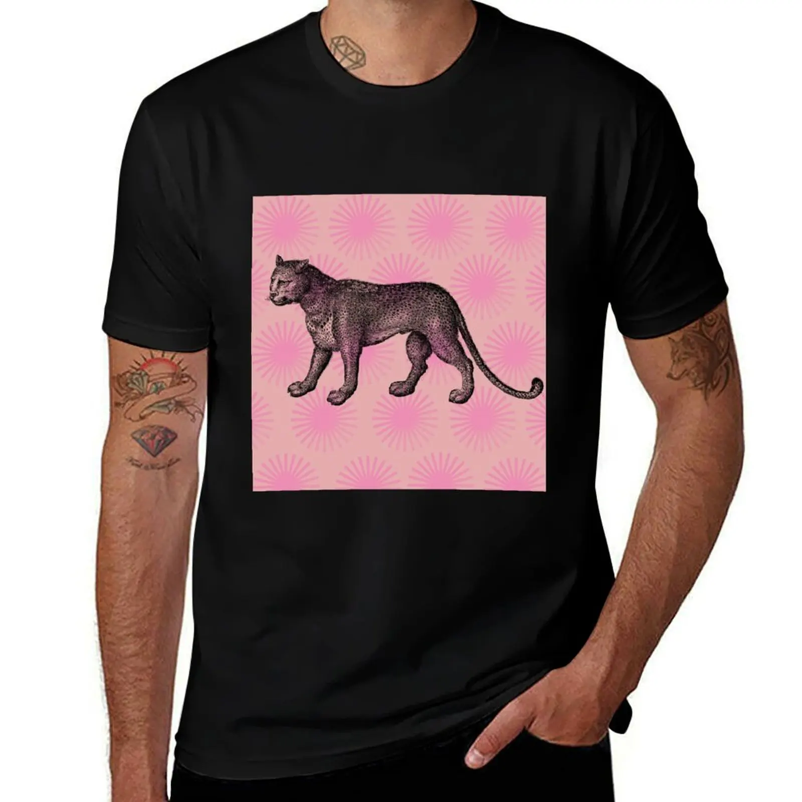 pink leopard print T-Shirt Novelty Print Casual Tee Shirt T-Shirt