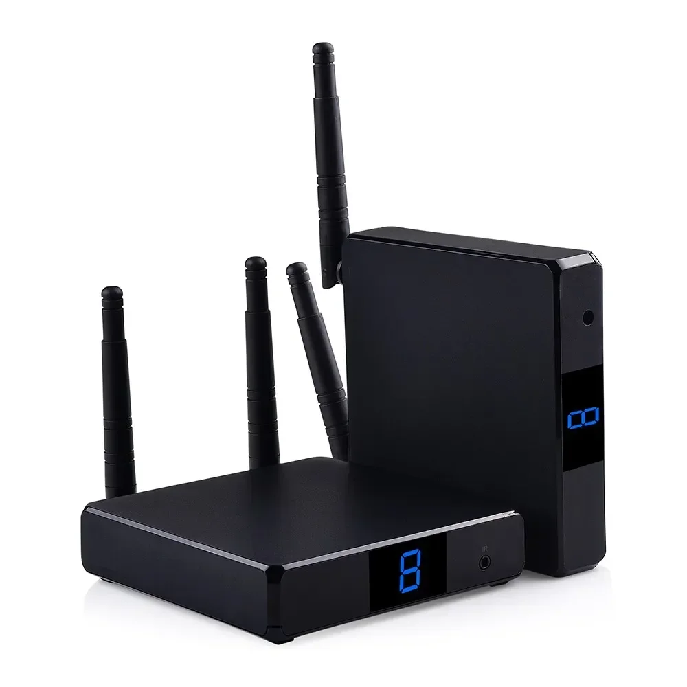 FHD686 2.4G/5G Wirelessly Audio Video Transmitter and Receiver for Camera/Laptop/Computer Transmit Audio Video to  Projector/HD