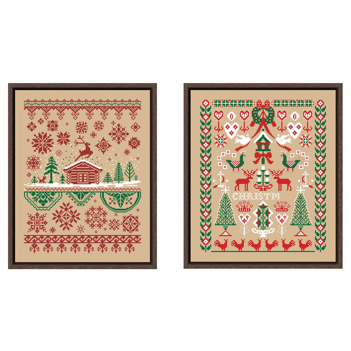 كوخ الغزلان في ندفة الثلج عبر الابره عدة الشتاء الثلوج الكرتون 18ct 14ct 11ct الكتان الكتاني قماش خياطة التطريز DIY بها بنفسك #1