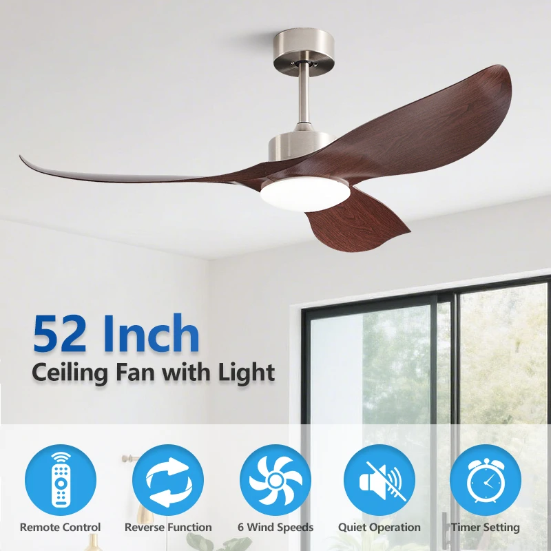 

42/52 in ceiling fan with light and remote control，Home design apartment fan，Modern and simple style fans Bedroom Living room