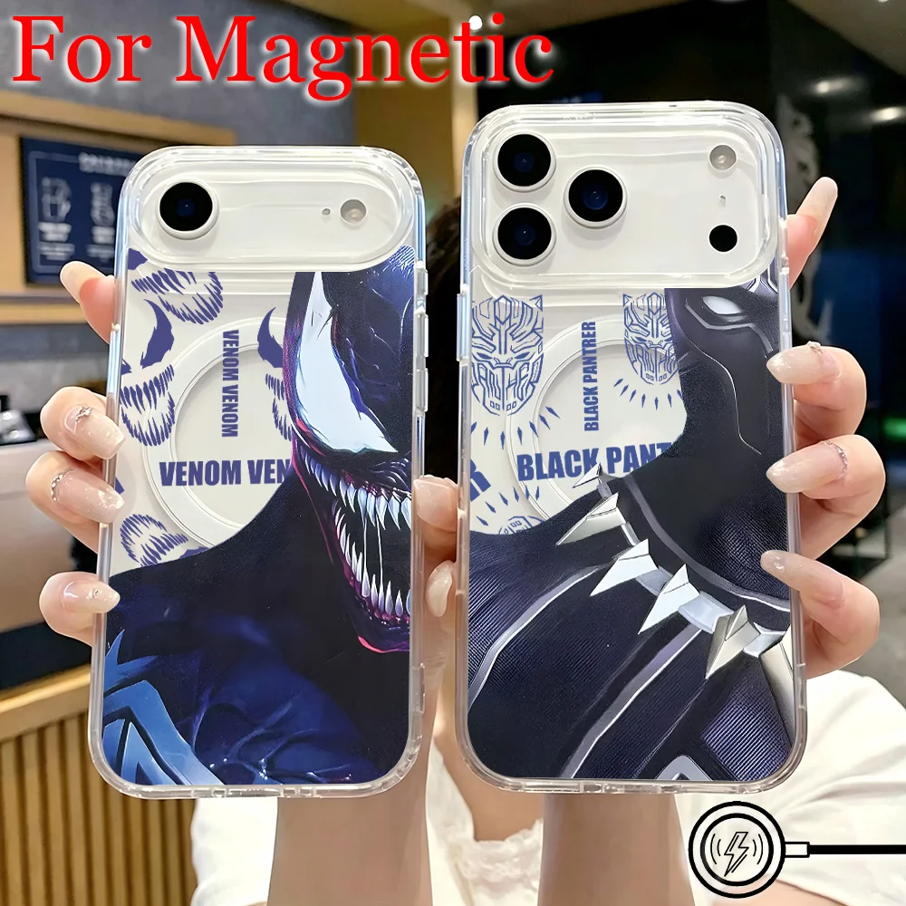 Anime Marvels Spider ManS Magnetic Phone Case for Samsung Galaxy S26 S25 S24 S23 S22 S21 S20 FE Edge Plus Ultra 5G Soft Clear
