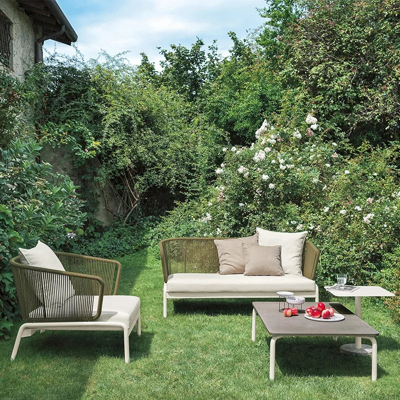 

#Nordic Modern Outdoor Rattan Sofa Set for Small Spaces and Courtyard