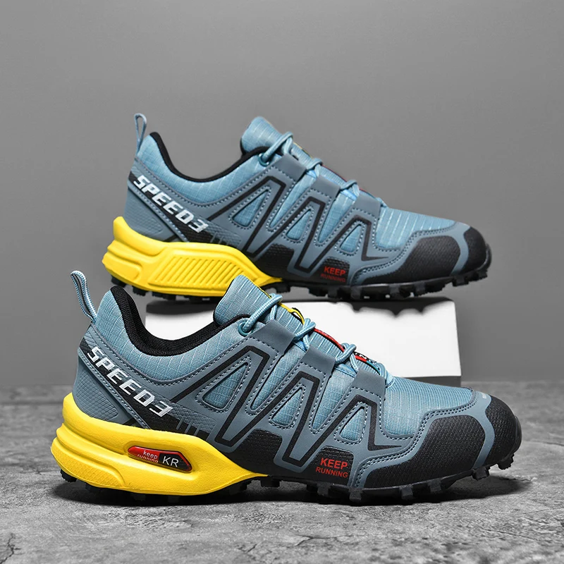 Men Outdoor Hiking Sneakers Climbing Trekking Lace Up Trekking Outdoor Mountain Bike Shoes Flat Sport Cycling Shoes Breathable