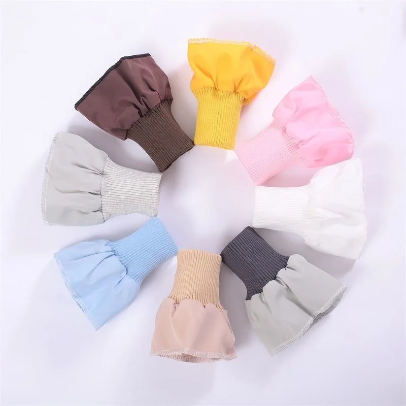 Thickened solid color stretch coarse thread cuff fabric, handmade DIY sewing garment fabric, down jacket, windproof cuff cover,