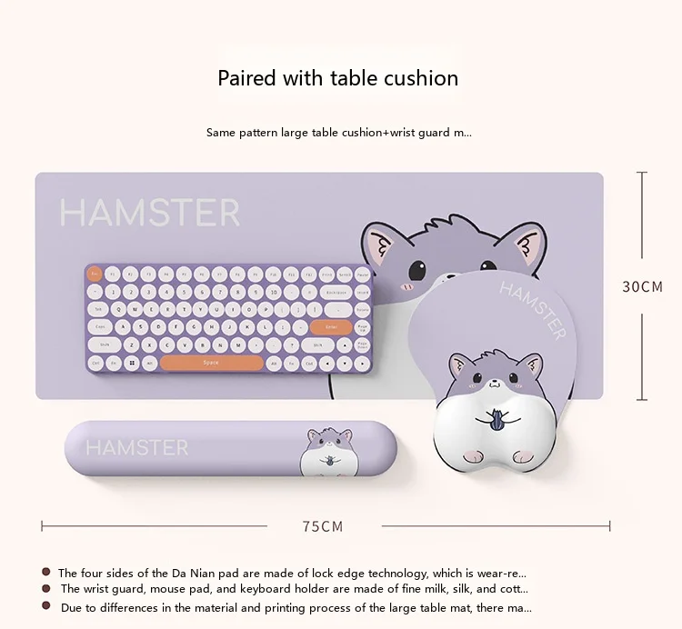 3D-Cartoon-Silikon-Handgelenkauflage-Mauspad in Hamsterpfotenform, niedliche ergonomische Schreibtischunterlage für Büro und Gaming – Detail 6