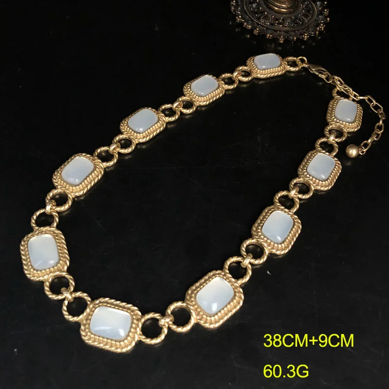 Collier en résine vintage pour femmes, boucles d'oreilles à long pompon Fritillaria blanc, accessoires rétro, ensembles de bijoux de fête, mode