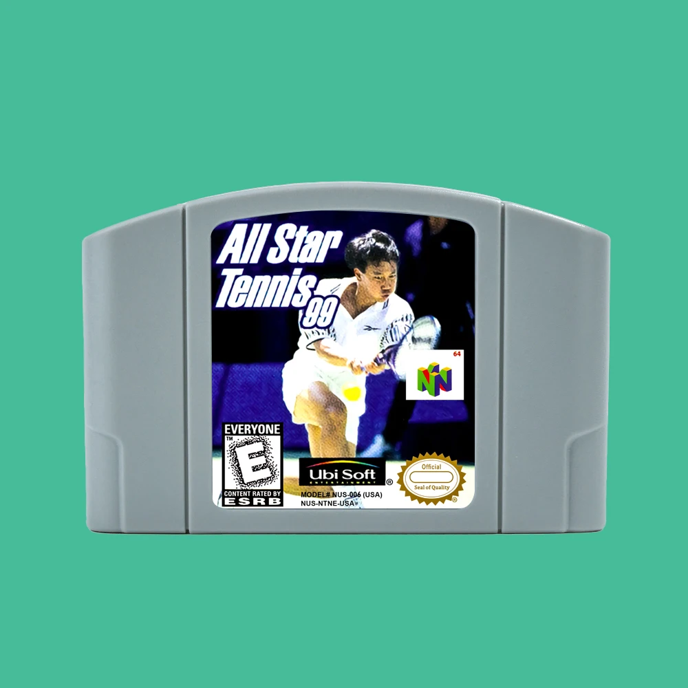 All Star Tennis 99 64 Bit Game Cartridge USA NTSC version or EUR PAL version For N64 Consoles