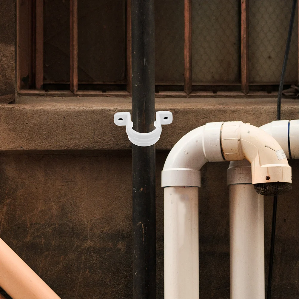 

20pcs Pvc Connectors Heavy Duty U Clamps For Tube Fixing Pipe Strap Clips For Wood Posts Outdoor Indoor Use Pipe Clamps