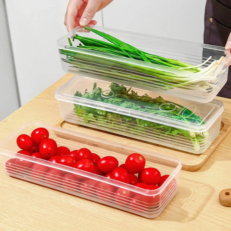 Fresh Box Refrigerator Storage Boxes Scallions Food Container, fresh-keeping Food Boxes,Transparent Sealed Storage Box - Image 3