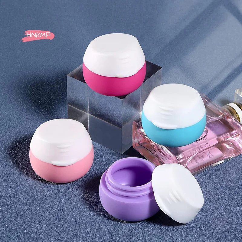 Pot de voyage Portable en Silicone de 20ml, avec couvercle, cosmétique, visage, corps, crème pour les mains, boîte à pilules, Mini bijoux, récipient de poudre de crème, 1 pièce