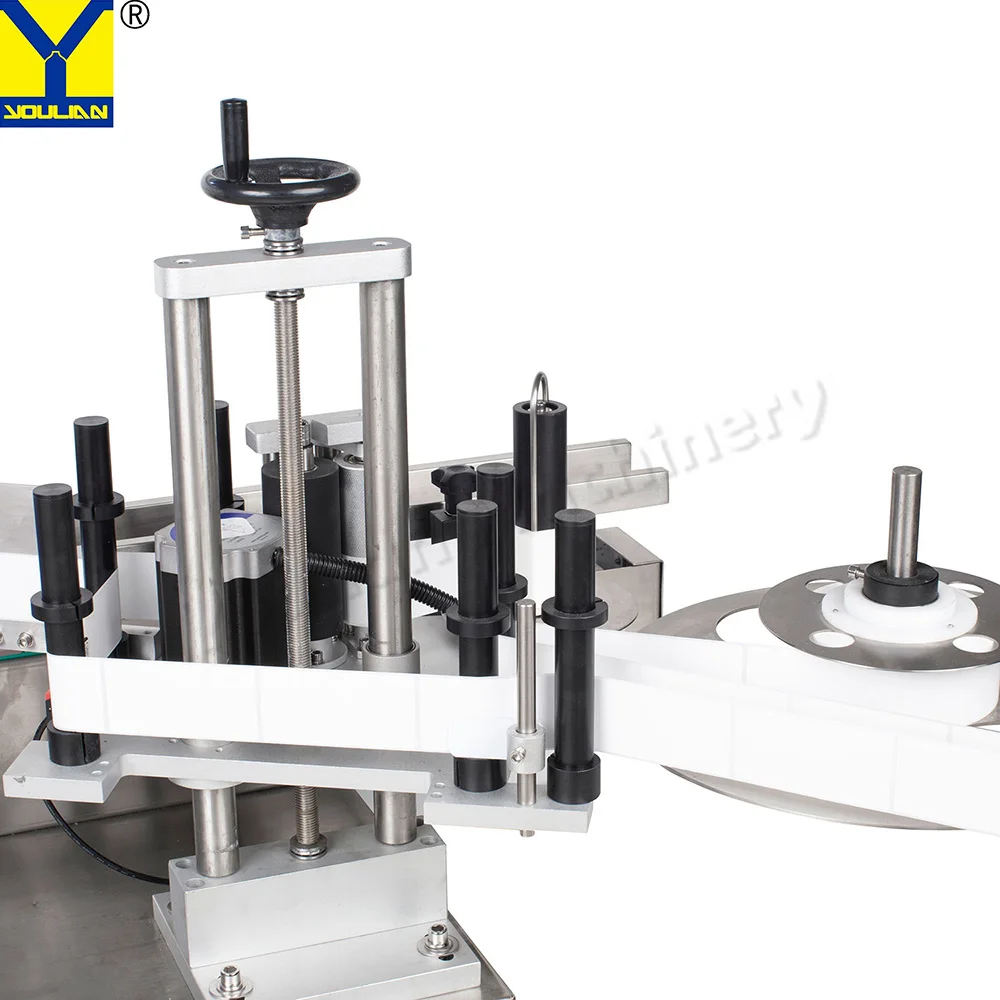 MT-130 Automatic Sticker Labeling Machine With Date & Barcode Printer PLC Control For Bottles, Jars & Metal Packaging