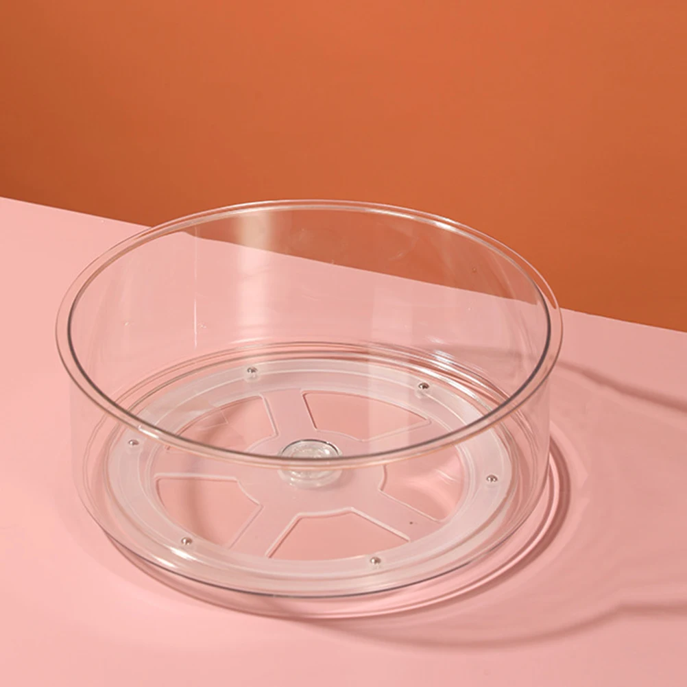 

Rotating Storage Tray Kitchen Spice Organizer Transparent Condiment Rack Frying Seasoning Container Plastic Rotating Holder