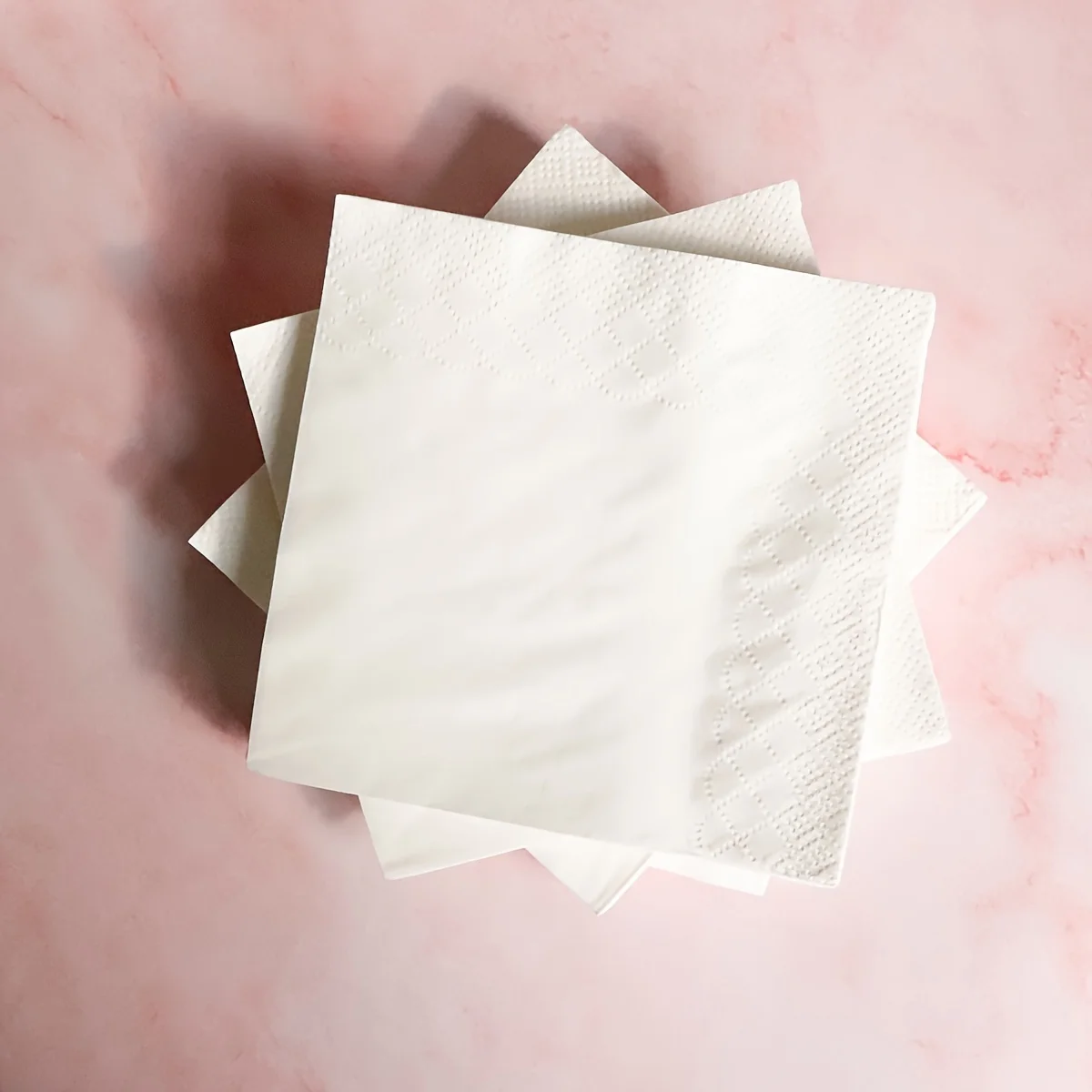 Folded, 4.5 X 4.5inch Disposable Napkins, 50/100 Sheets Cocktail Napkins, 2-Ply Dessert Napkins, Suitable for Dinner Parties, Weddings, Birthday Parties, Baby Showers, Wedding Anniversaries, Receptions (White)