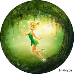 Flying Elf Photo Backdrops Girl Birthday Photo Backgrounds Cute Little Fairy Round Green Fairy Tale Forest Decor Poster