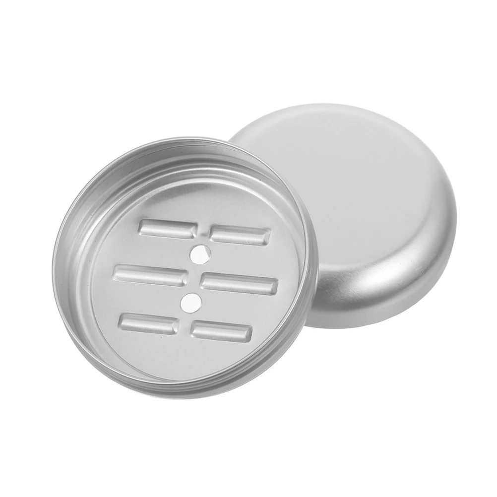 

1pc Round Aluminum Box with Drainage Hole for Bathroom Kitchen Tray Bathroom Accessories Portable Travel Easy Clean