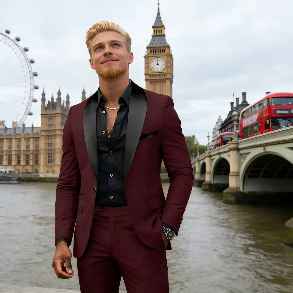 

Элегантные роскошные мужские свадебные костюмы, однобортные комплекты с шалью и лацканами, облегающие комплекты из двух предметов для жениха, комплекты высокого качества с куртками и брюками