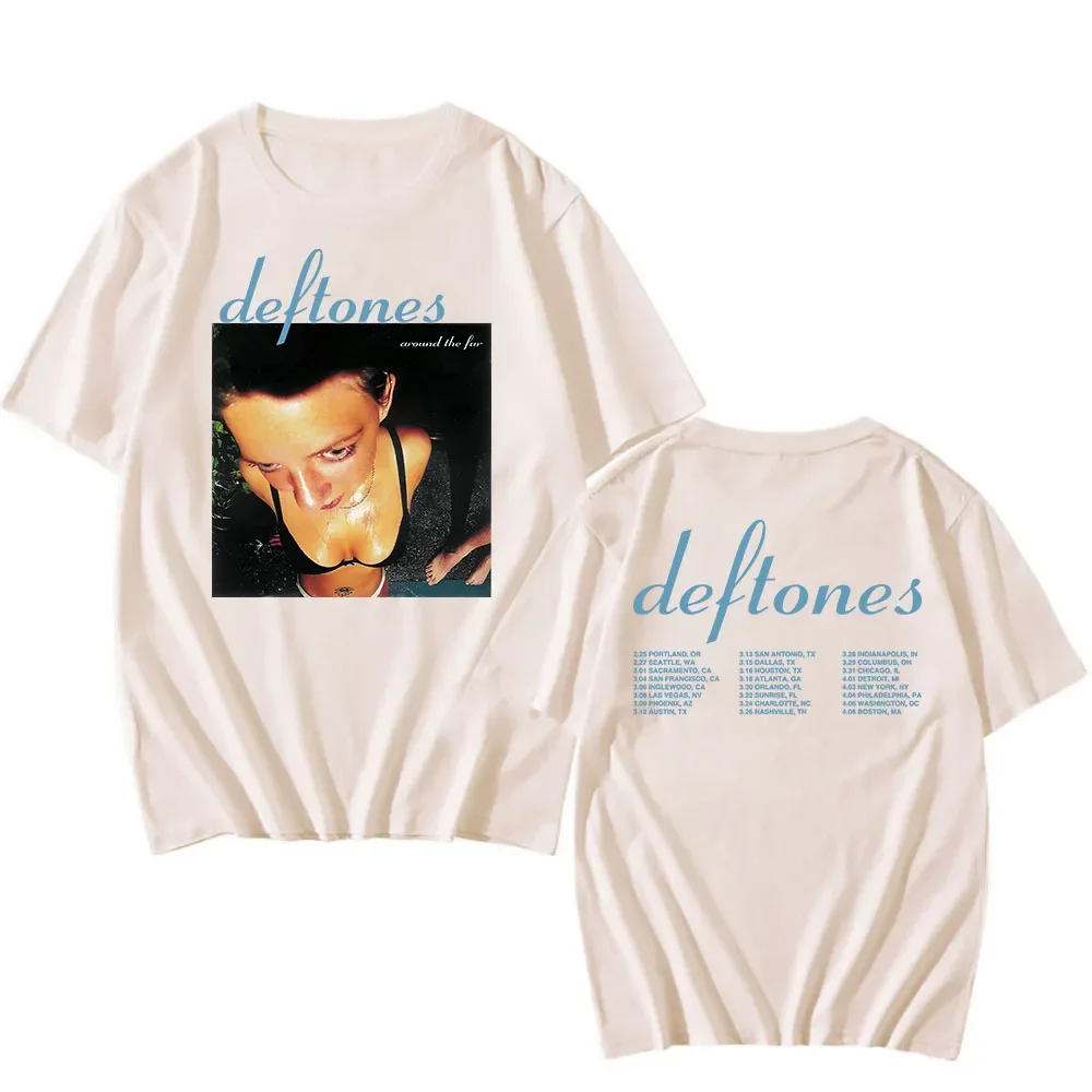 ديفتونز جولة 2025 تي شيرت حول الفراء ألبوم الجرافيك بلايز قصيرة الأكمام القطن الصيف تي شيرت الهيب هوب الفرقة موضة تيز #5