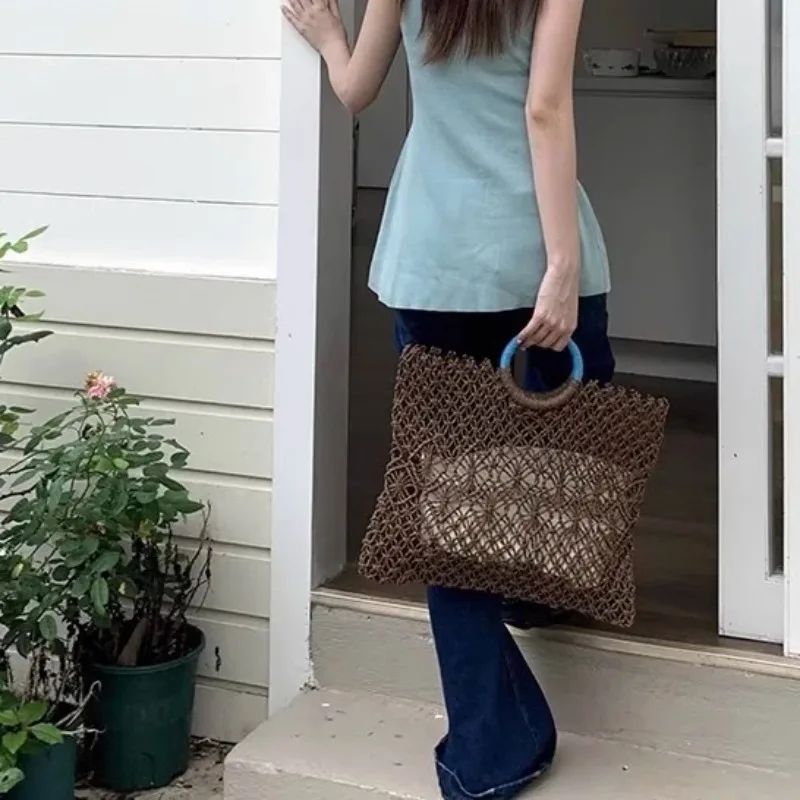 여성용 보헤미안 스타일 짚 토트백 - 다용도 포켓과 고 - Tote Bag Beach 리뷰 및 가격