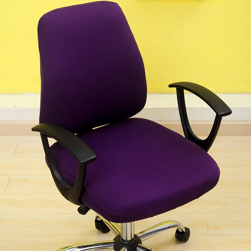 Office Chair Cover With Back Computer Game Seat Cover Solid Universal Spandex Anti-dust Elastic Armchair Slipcover