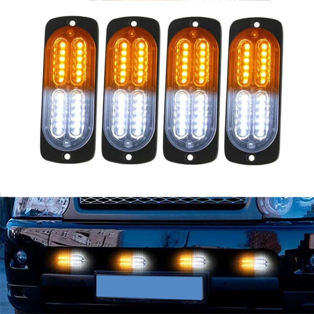 24 LED Warning Strobe Light LED Chip and Plastic Fit For most vehicles including cars, pickups, trucks, SUVs, trailers, and vans