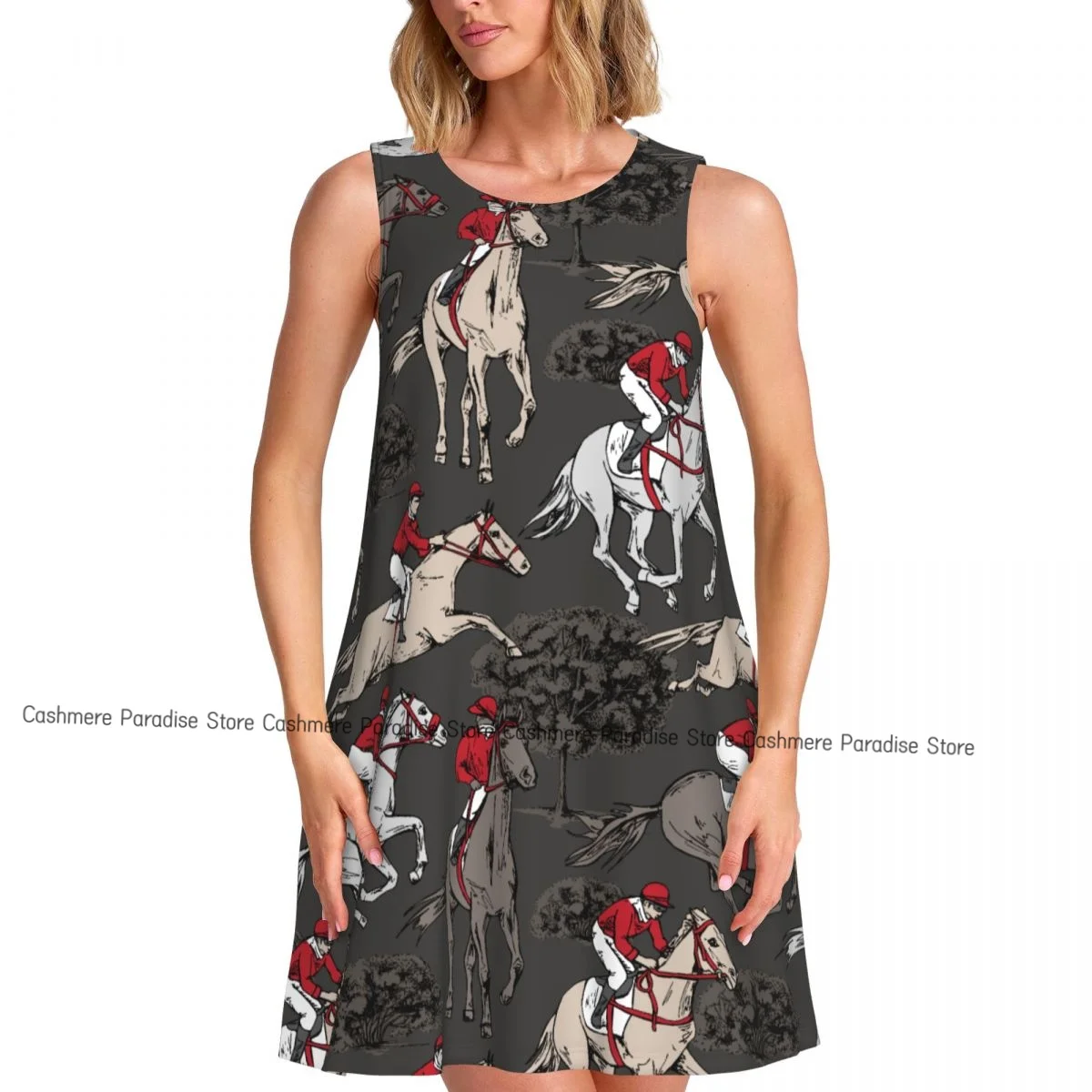 Robes d'été pour femmes, t-shirt de plage, sans manches, pour course à pied, beaux chevaux, coureurs, décontracté, ample, débardeur, 2025