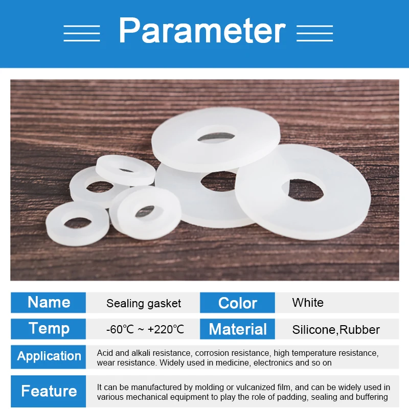 1-10 sztuk płaska uszczelka 3mm grubość ID 10-426mm biały silikonowy gumowy kołnierz podkładka płaska pokrywka silikonowa O-pierścień uszczelniający