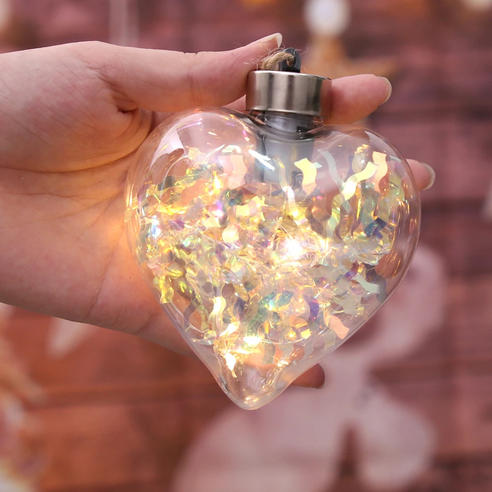 

Heart Shaped Colorful Lights Hanging Decorations Christmas Tree Party Ornament Plastic Eye-Catching Wall Door