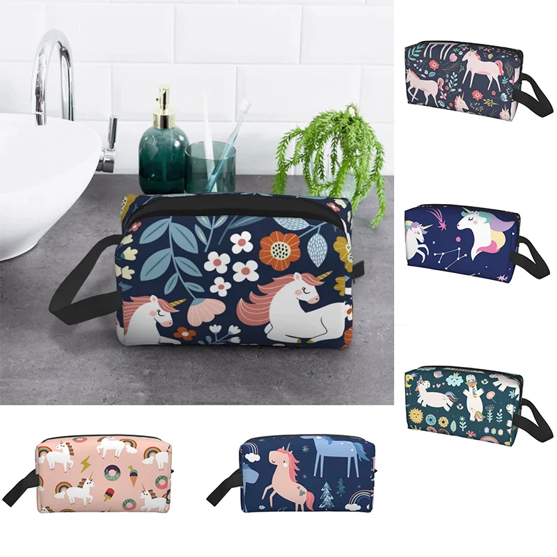 

1PC Unicorn Print Toiletries Storage Bag Makeup Bag Cosmetic Pouch Travel Cosmetic Bag Cute Makeup Accessory