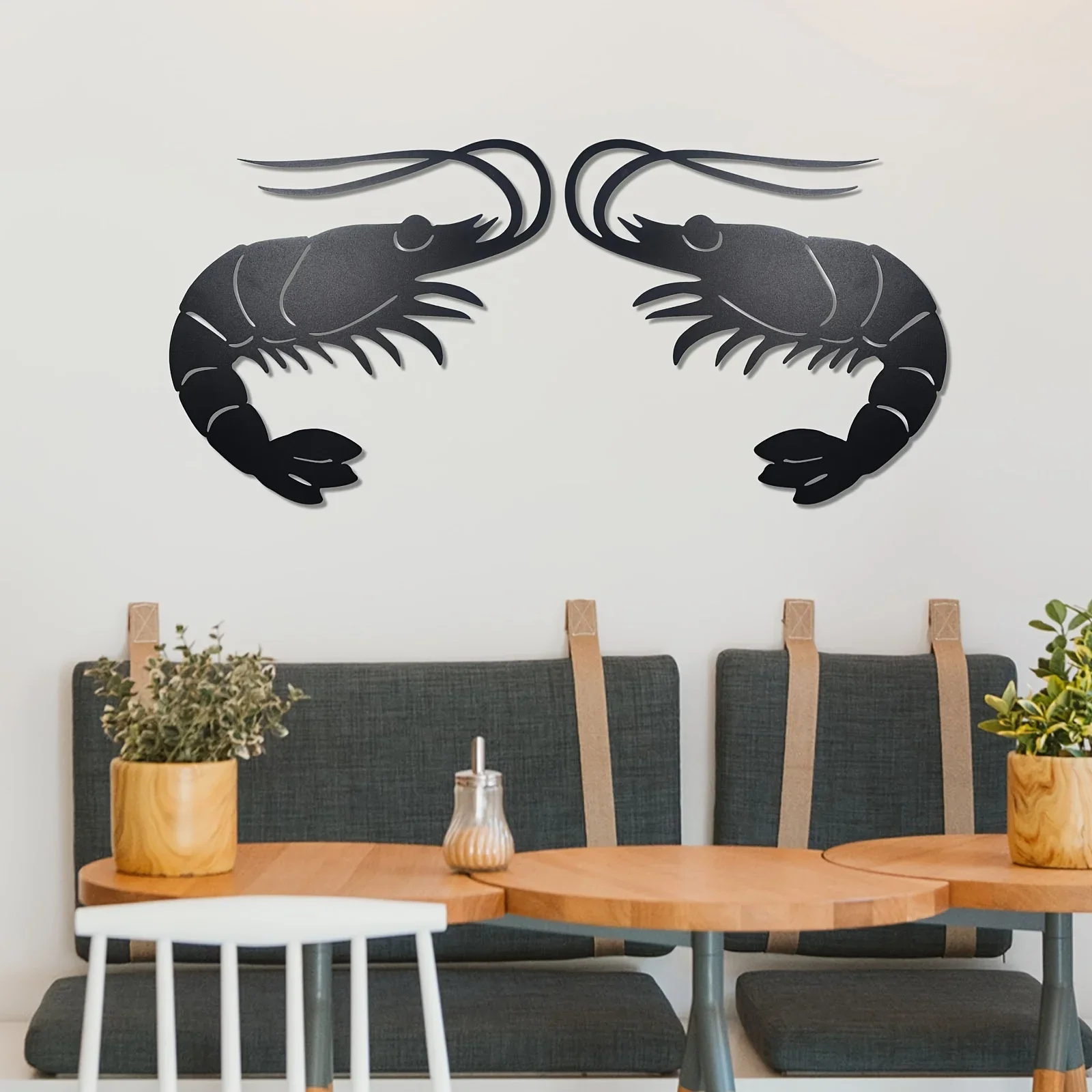 Sea Creatures Crayfish Metal Outdoor Art Decor,Metal Lobster Wall Decor,  Suitable For Outdoor Fence Indoor Wall Decor