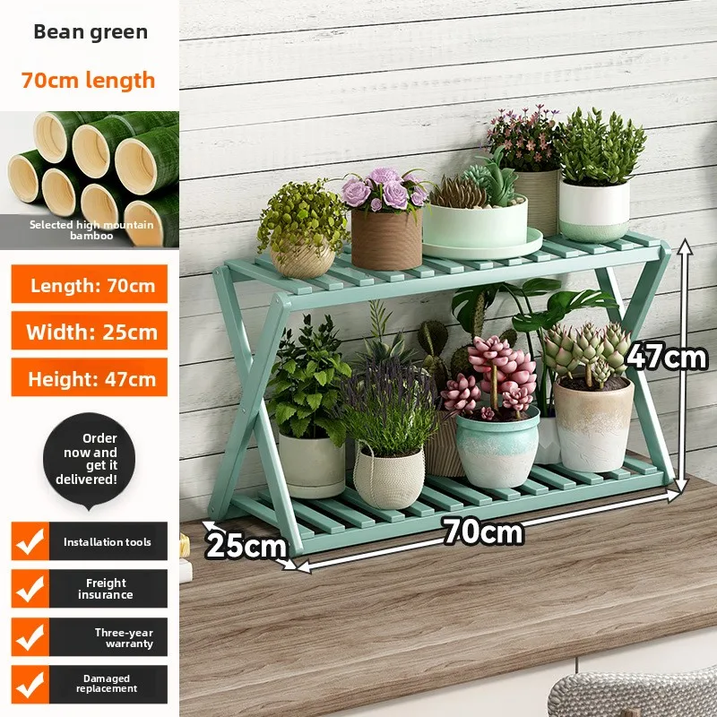 Household Goods Balcony Small Flower Rack, Sturdy And Simple Storage Rack,Household Bay Window, Succulent Green Ivy Pot Rack