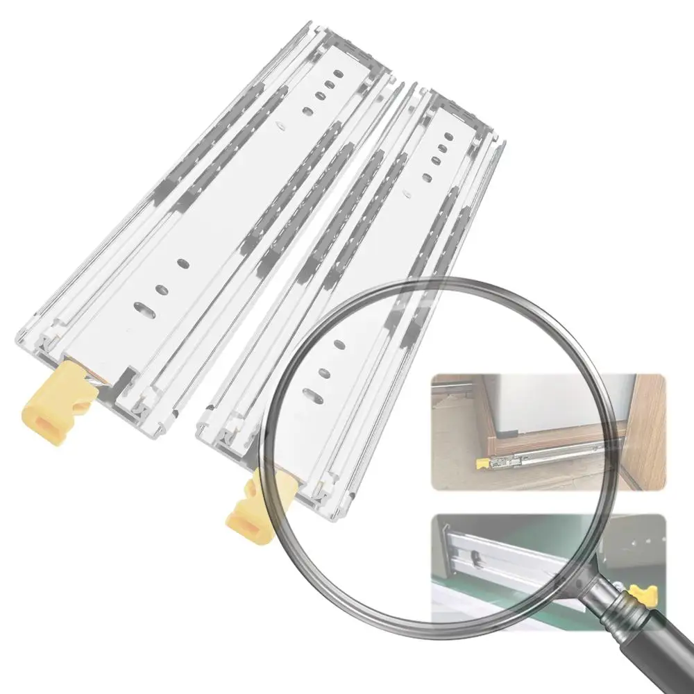 

1 Pair 44 Inch Heavy Duty Drawer Slides with Lock Side Mount Full Extension Ball Bearing Rails Glides Tool Box Runner