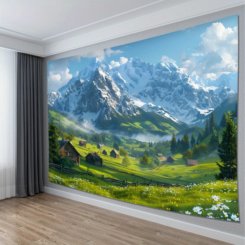 Mountain View Curtains Photo Curtain Panel Window Treatment Wall Tapestry Modern Home Decor Scenic Backdrop  *** *** *Self-Corre