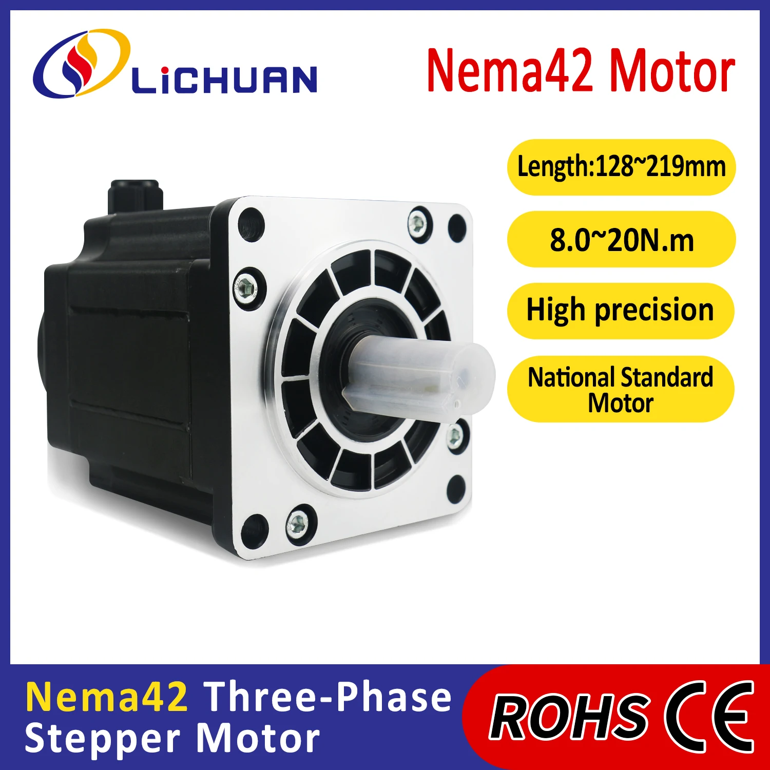 

Lichuan DC24V 4.3/6.0/6.4/6.9A Stepper Open Loop Motor 8/12/16/20N.m 3 Phase Nema42 Open Loop Stepper Motors for Textile Machine