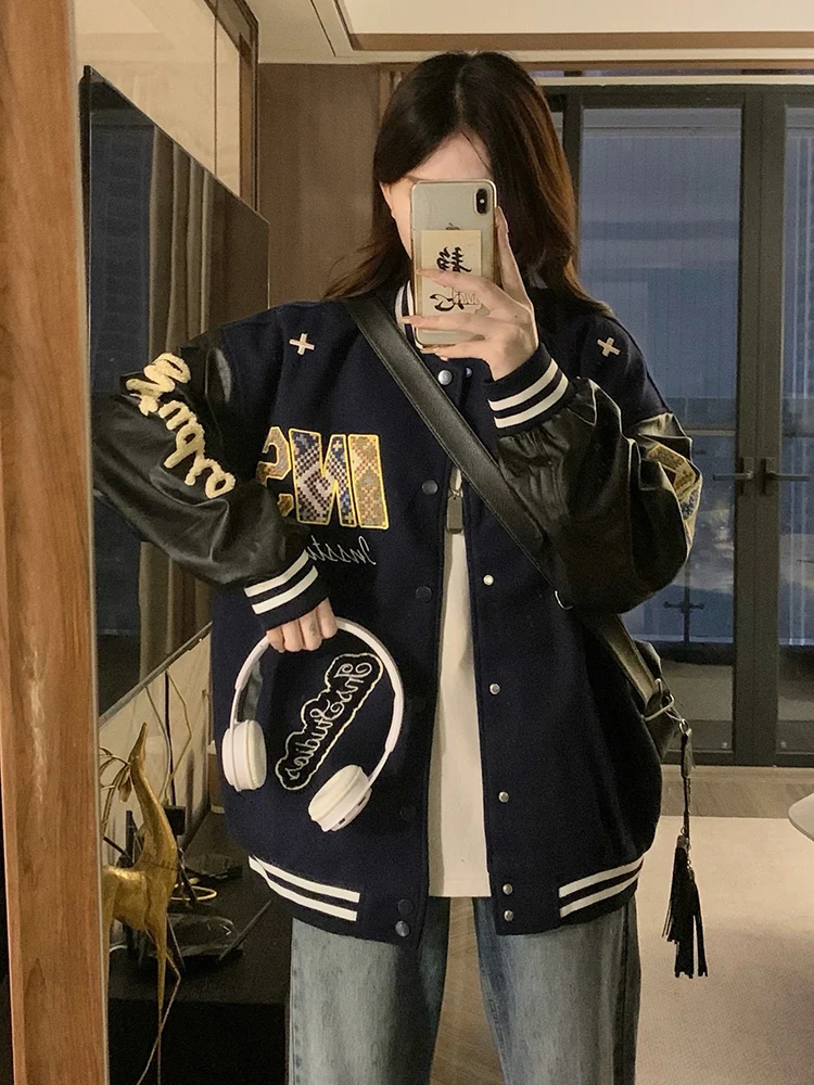 

Baseball Jackets Nylon Satin Womens Summer Skin-Friendly Tracksuits Lightweight Rainproof Soft-Shell Reversible Breathable Retro