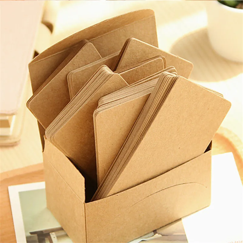 100 Pcs 52*90mm Blank Hard Paper Playing Card Cardboard Handmade Postcards Message For Board Game DIY Accessories