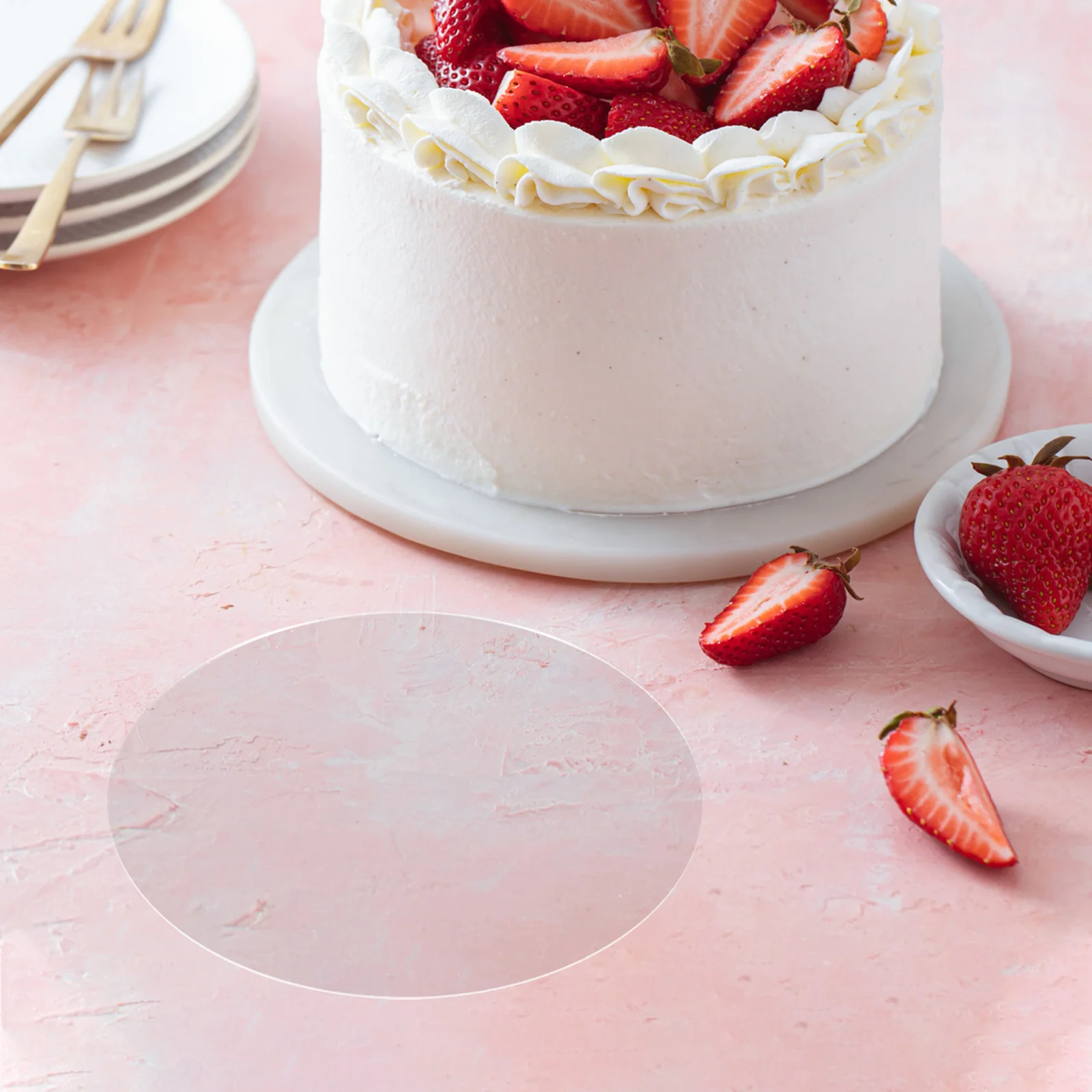 

Круглая прозрачная акриловая доска для торта, многоразовая коло для торта, барабан, дисплей для десерта, подставка для украшения вечеринки в виде мусса на день рождения