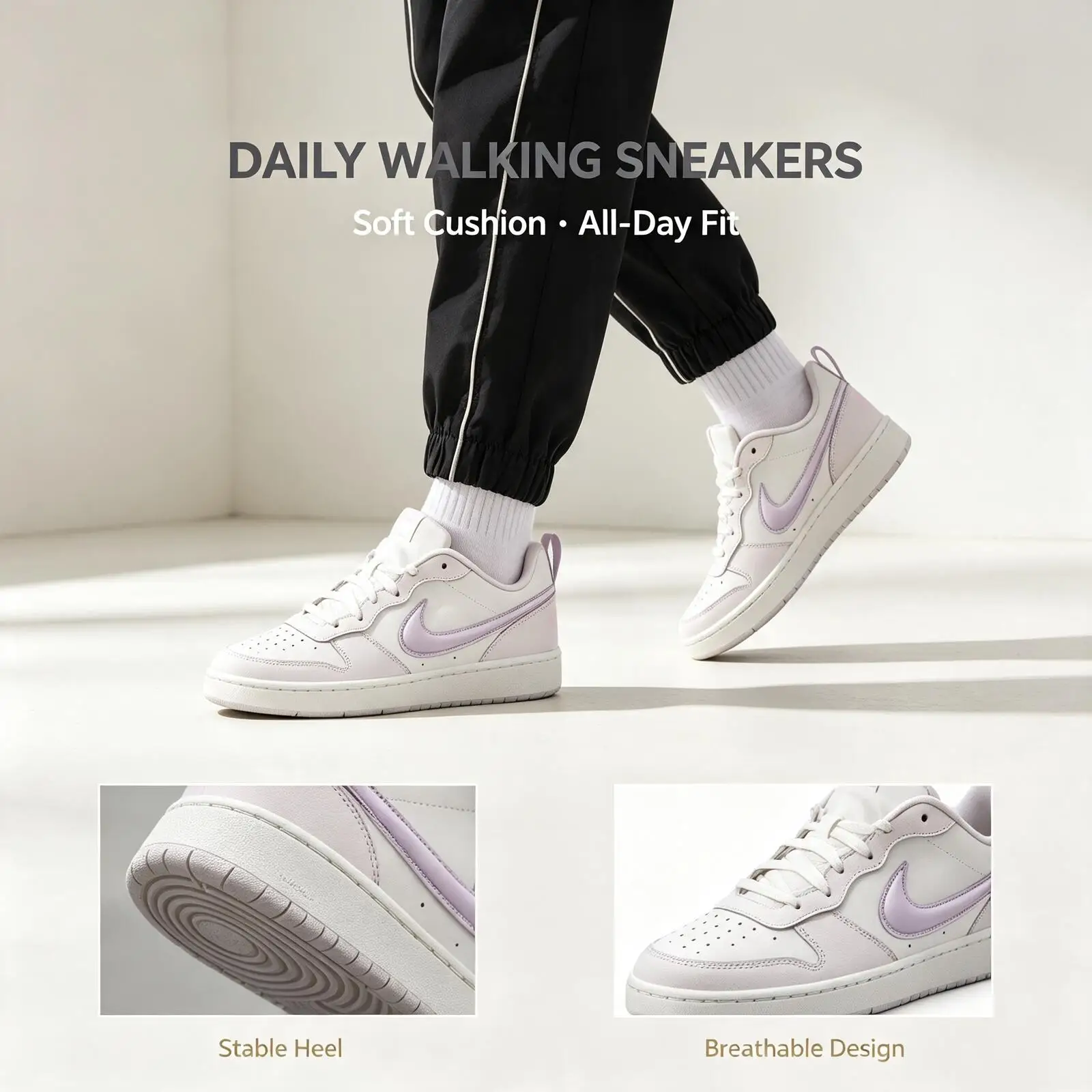 Nike Women's Court Borough Low (Gs) Sports Fashionable Low-Top Sneakers Casual Shoes Iq9796-151