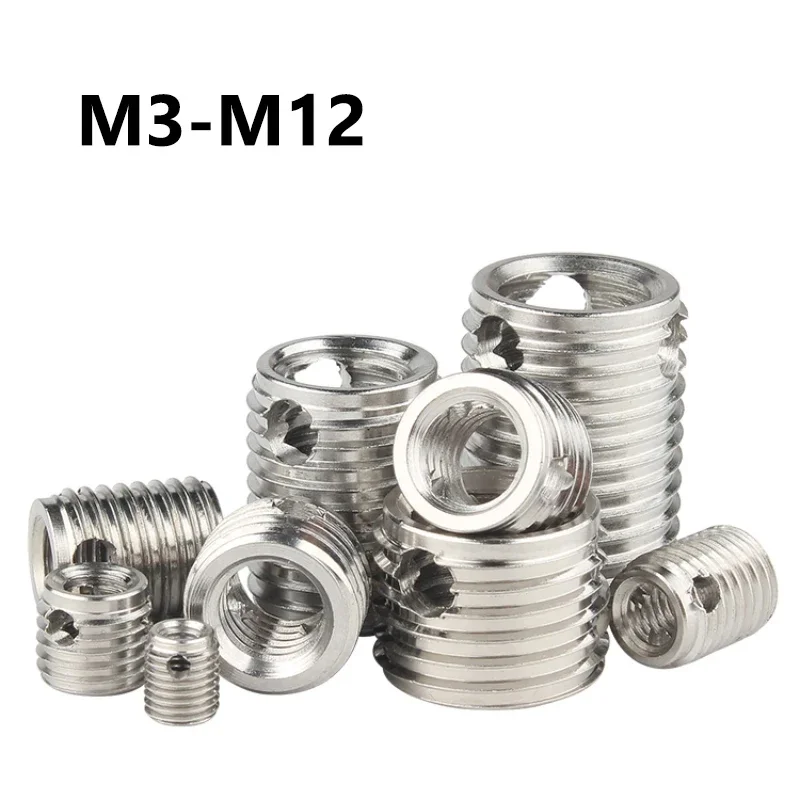 2/5Pcs Stainless Steel Thread Repair Triple-Hole Insert Self-tapping Bushing M3 M4 M5 M6 M8 M10 M12 Thread Repair Tools