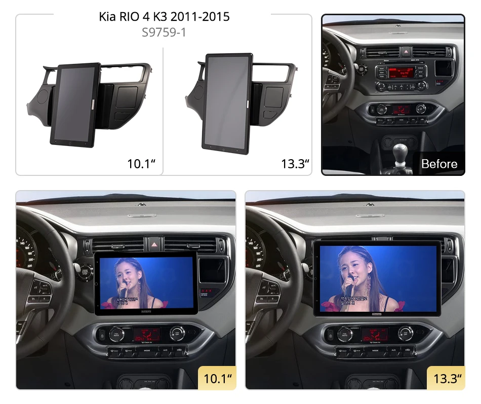 13.3 Inch Ownice 1Din Android 12.0 Car Radio 360 for Kia RIO 4 K3 2011-2015 GPS Auto Audio Player SPDIF Rotatable 4G LTE NO DVD