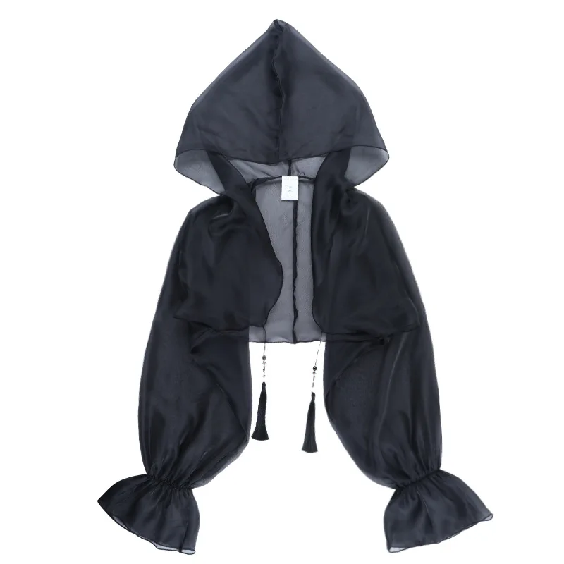 جديد فييستا كرنفال هالوين كوس تأثيري القوطي ملابس النساء القوطية نمط الدانتيل هوديي الظلام عباءة الساحرة شال زي #6