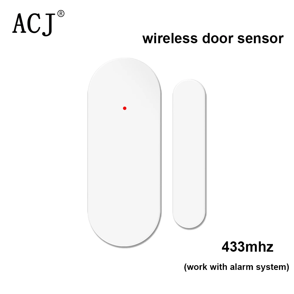 ACJ Wireless Door Window Sensor 433mhz Frequency Alarm Accessories EV1527 Door Open/Closed Detector for Smart Alarm System