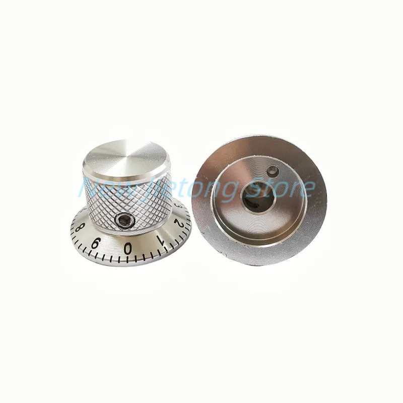 2pcs 25x17mm Aluminum Alloy Potentiometer Switch Contral Caps Volume  Audio Electric Guitar Bass Knobs Screw Type Silver Color