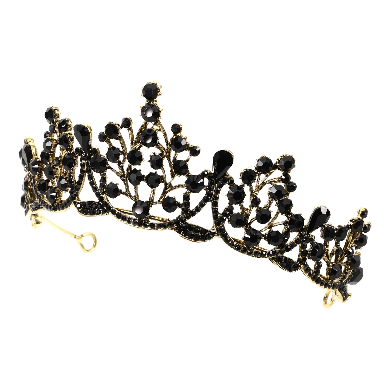 

Bridal Crown Vintage Alloy Headdress Shiny Crystal Decor Wedding Hair Accessories Bridesmaid Party Long Short Hair