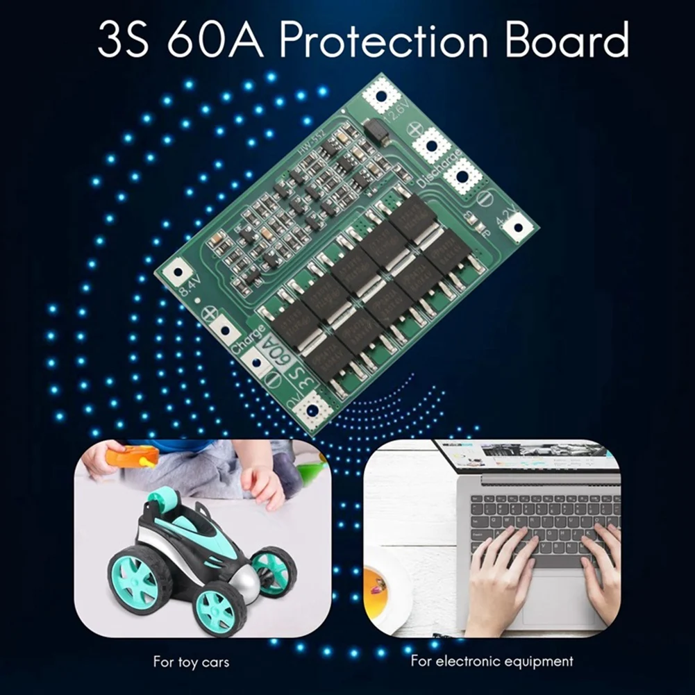 5Piece 18650 Li- Lithium Battery Protection Board Enhanced Version 3S 60A BMS Board