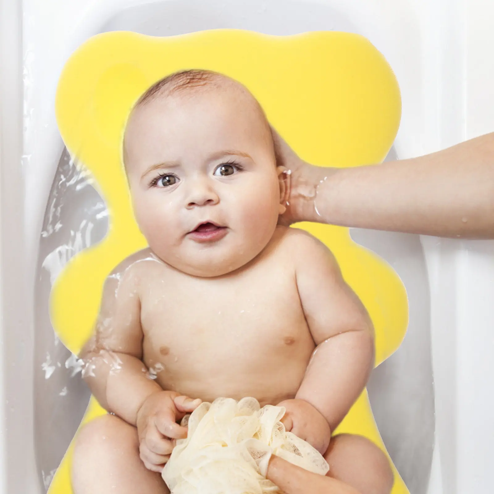 

1Pcs Baby Bath Mat Thickened Anti-Slip Sponge Pad for Newborn Infant Tub Support Scientific Design Comfortable Skid Proof