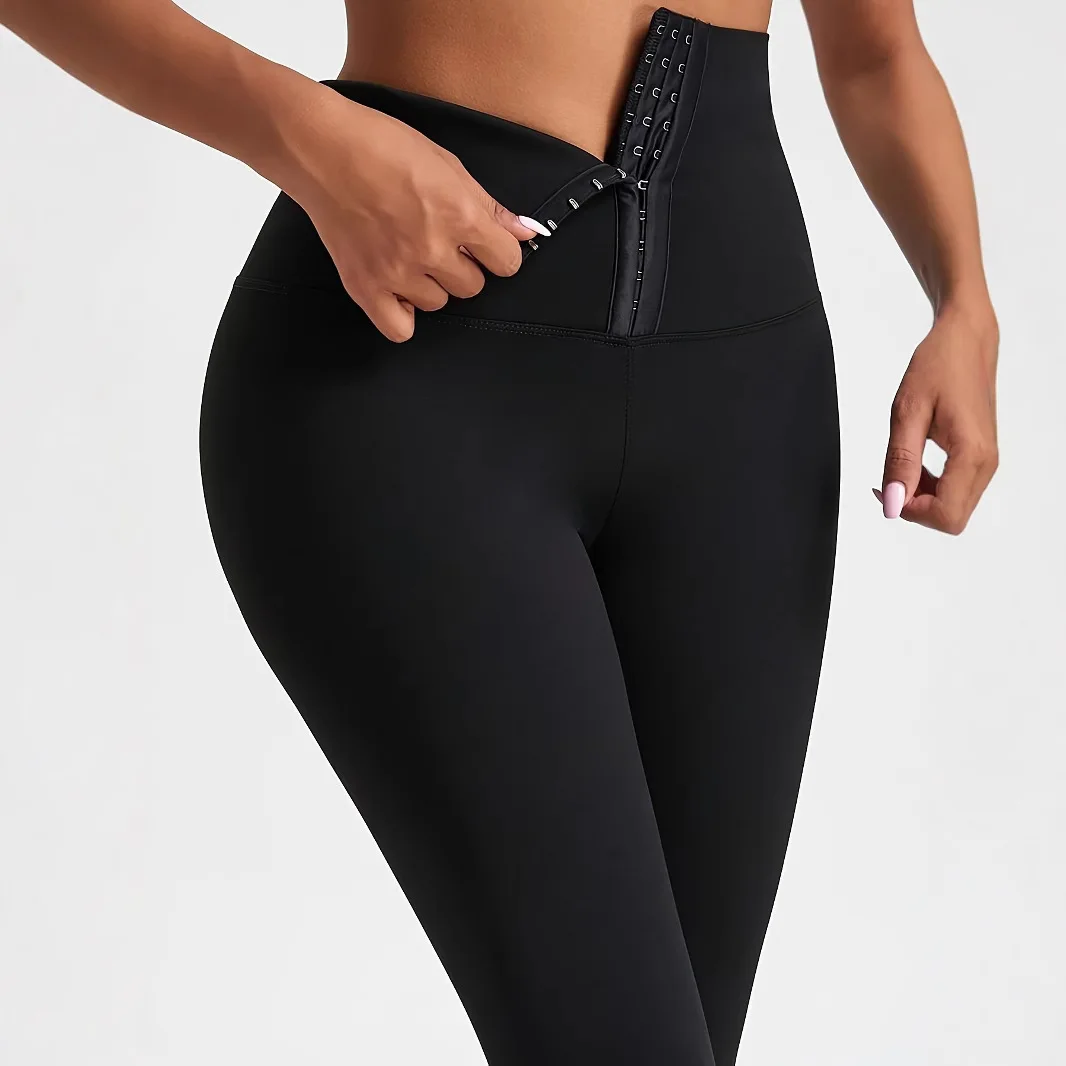 Women High Waist Corset Leggings Tummy Control Compression Yoga Pants Fitness Tights Butt Lifting Workout Shapewear Pants