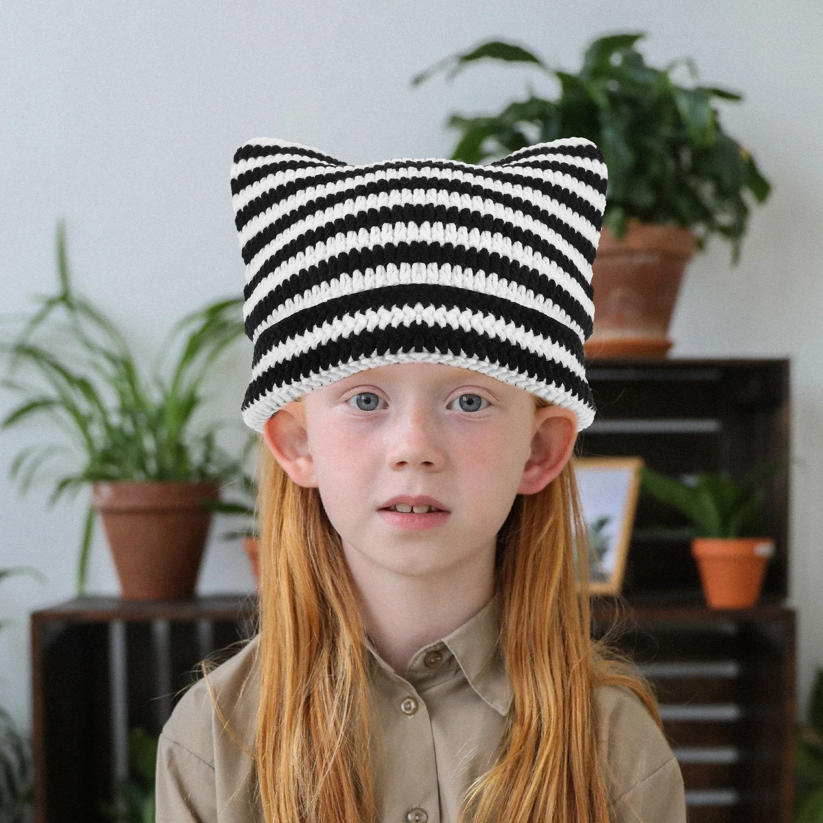 

Cute Cat Knitted Hat Winter Beanie Cap Warm Soft Stylish Attractive Simple Fashionable Design Unisex Outdoor Activities Gift