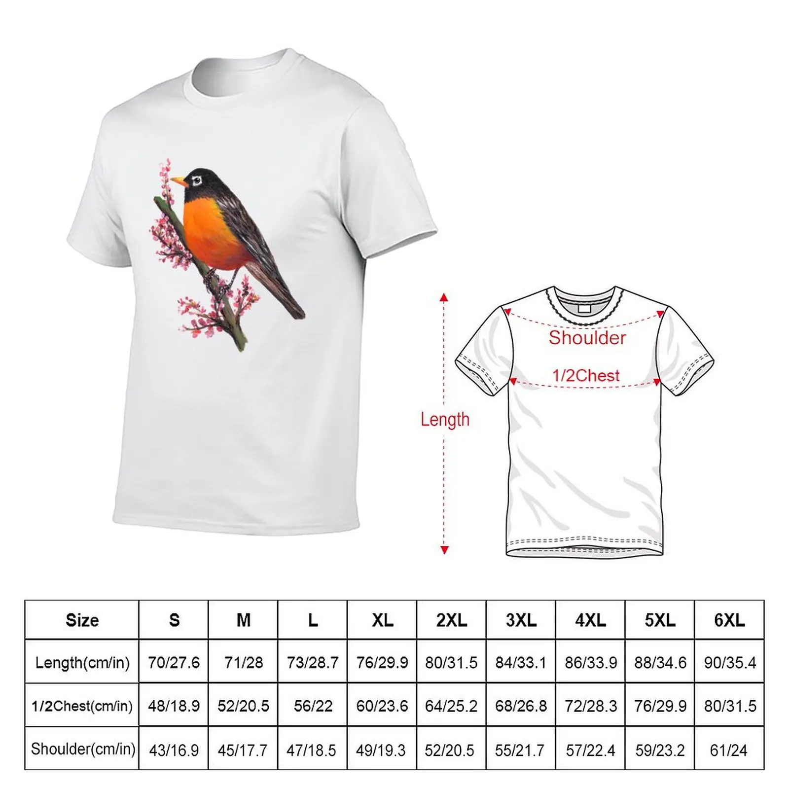 American Robin Bird T-Shirt Quick Dry Outdoor Sports T-Shirt