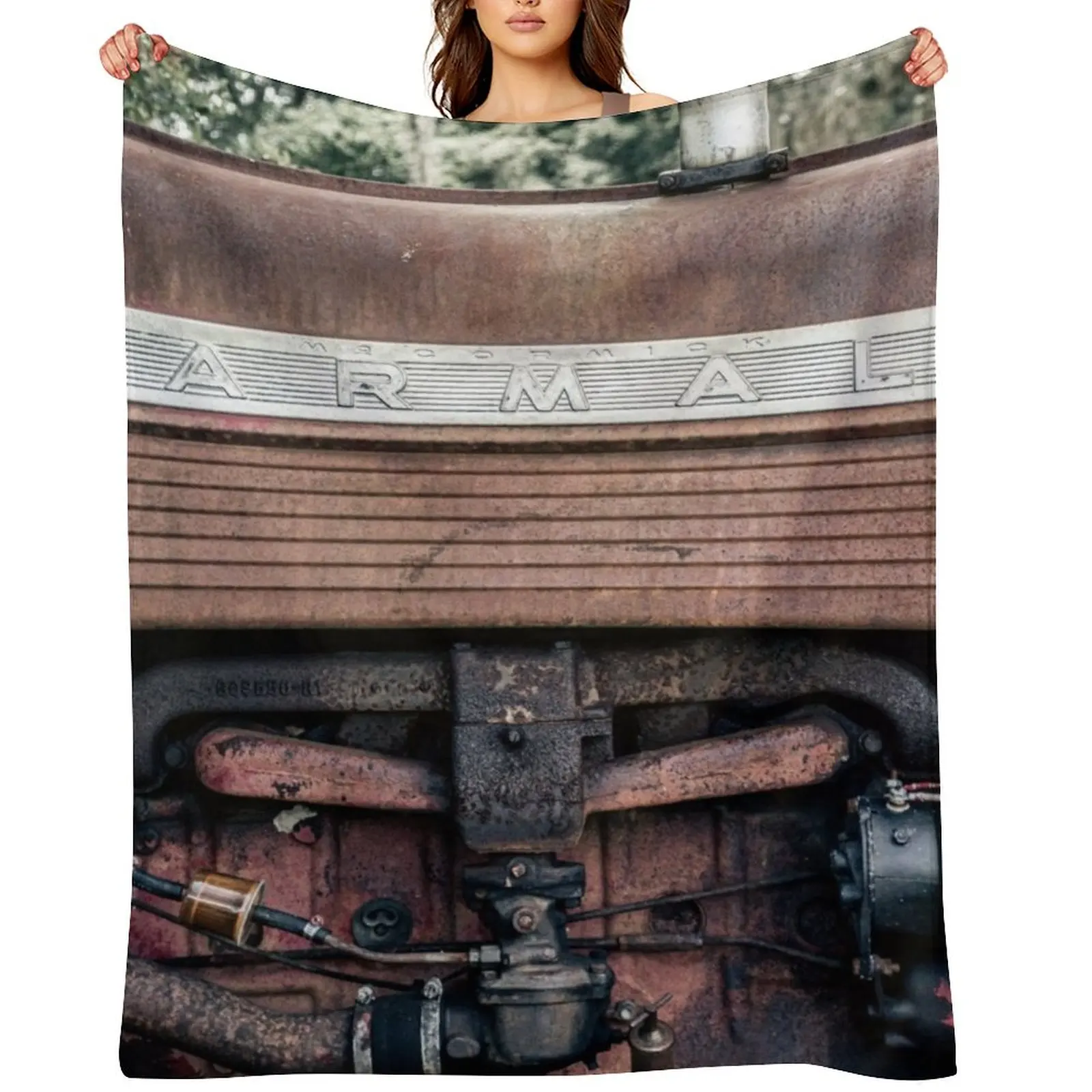 

Rust Red Farmall 460 Throw Blanket Decorative Throw Decorative Sofa Thins bed plaid Blankets